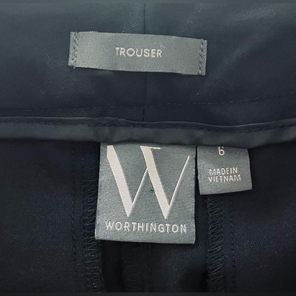 NWT Worthington High-Rise Straight Leg Classic Black Women's Pants, Size 6 - Picture 5 of 7